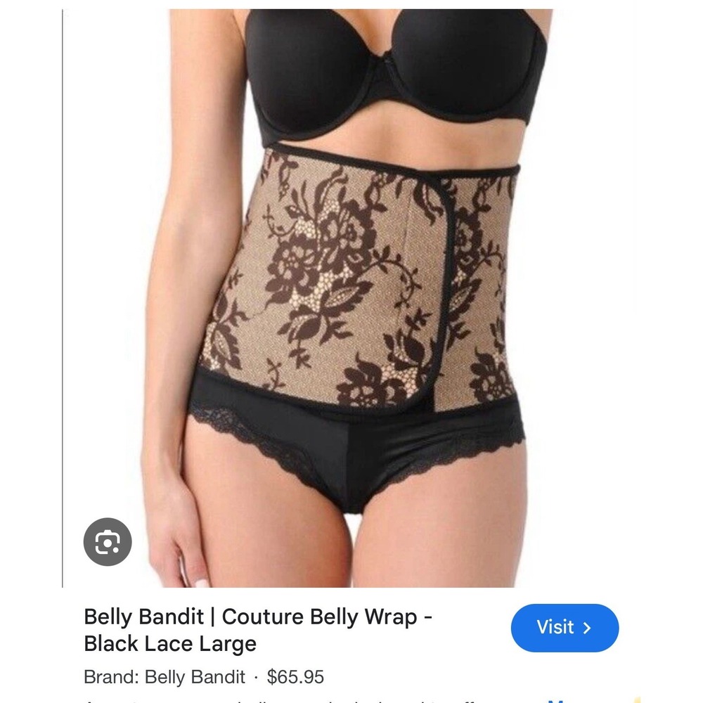 ✨ Belly Bandit Couture Belly Wrap | Black Lace Waist Cincher Shaper Sz S